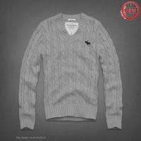 heren abercrombie and fitch v-hals truien twisting moose logo lichtgrijs Outlet Arnhem vrlx0677